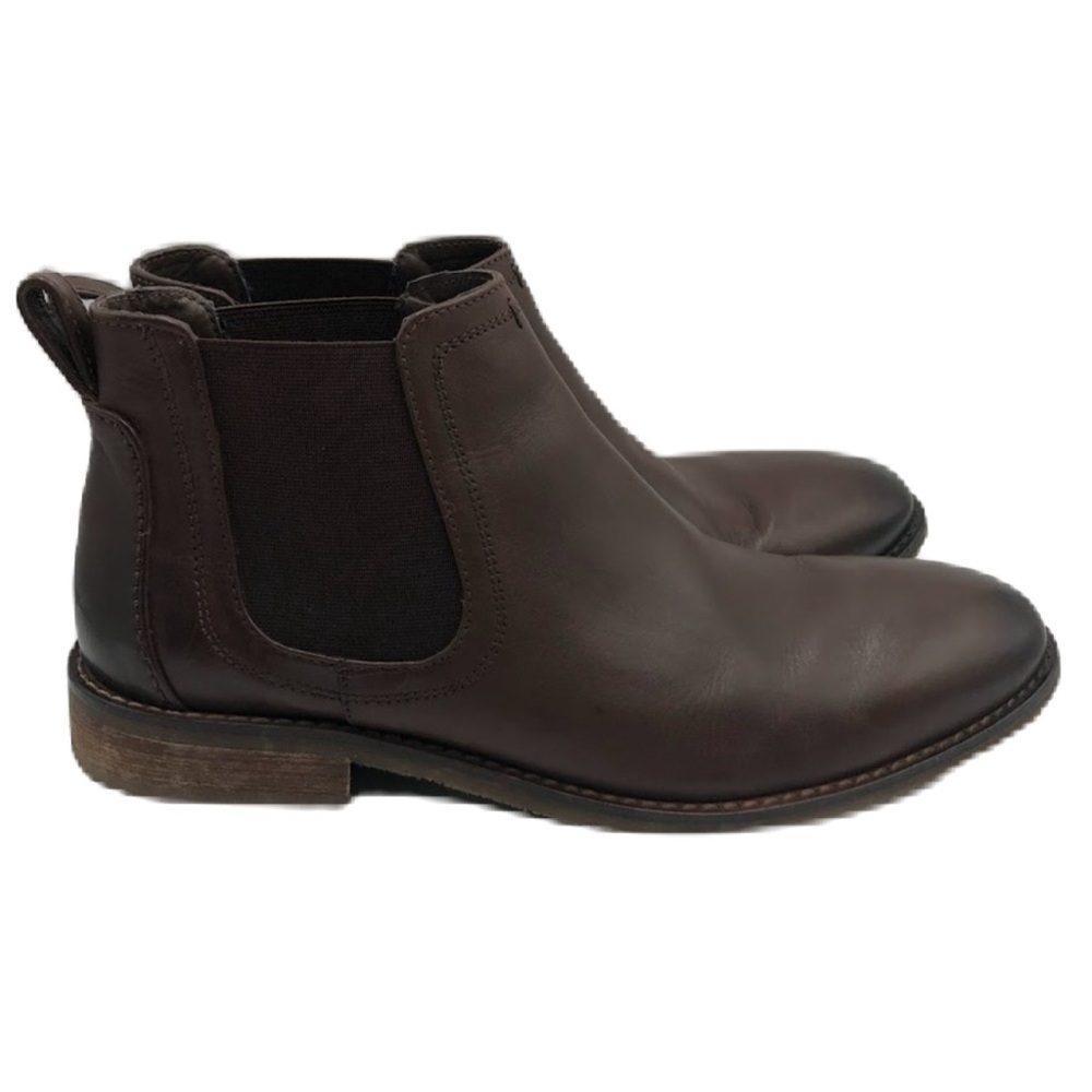 Nunn Bush Men's Brown Leather Ankle Boots Size 8.5 Memory Foam Dual Comfort